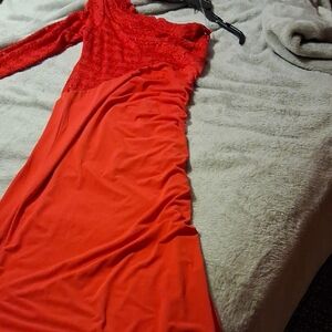 Elegant Red Lace Dress